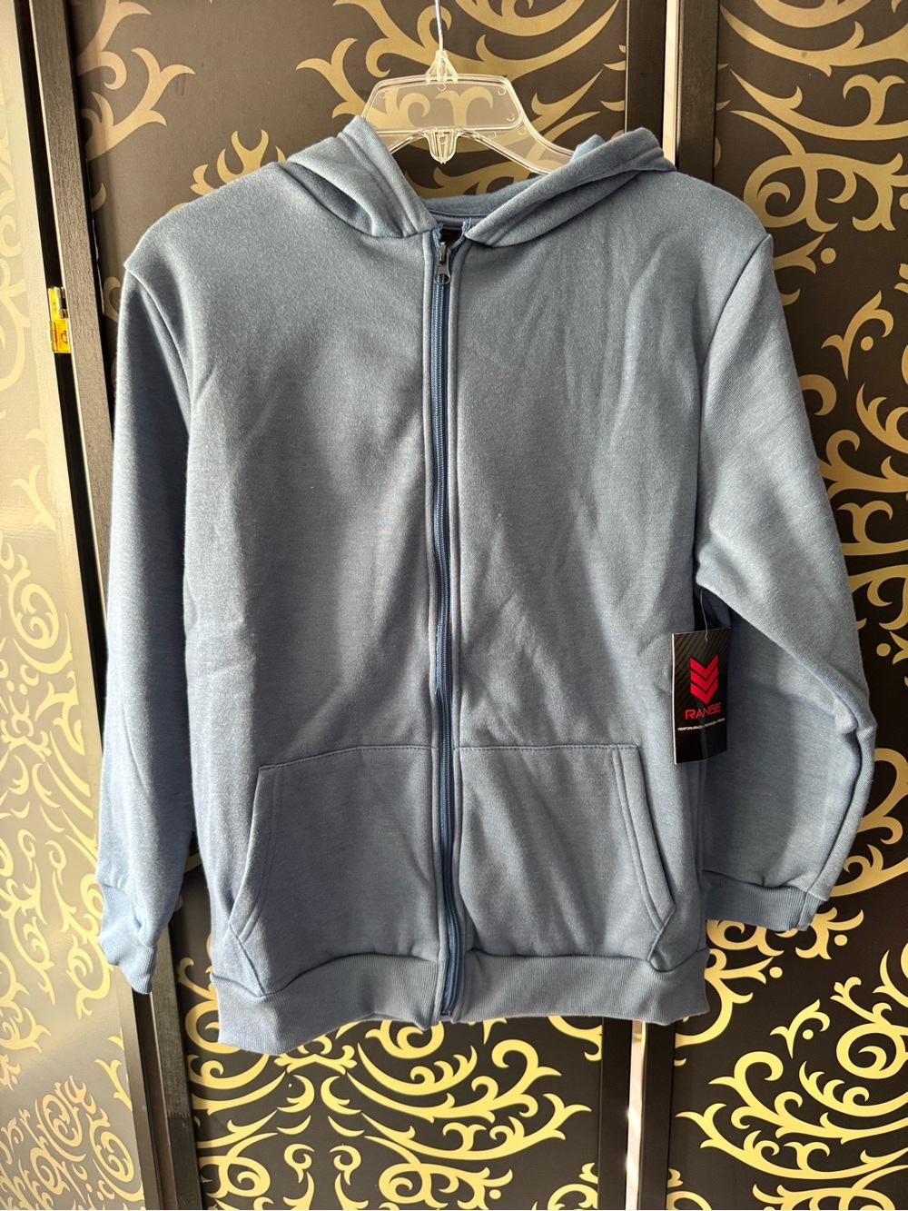 Kids' Full-Zip Hooded Sweatshirt in Light Blue